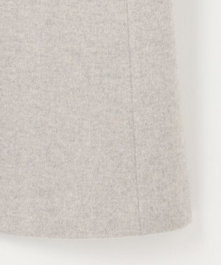 自由区 S シャルムビーバーノーカラーロング コート グレージュ