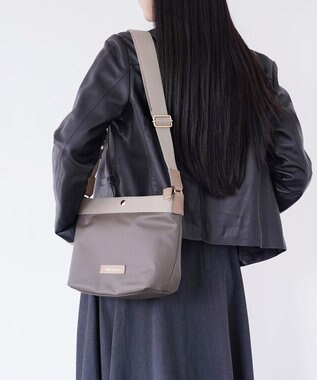 Hekhèr Le Style de Vie 新色追加【日本製】PUコートコットンキャンバス ショルダーバッグ グレージュ