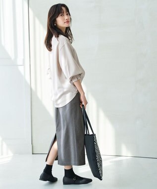 ANY コンフォータブルブラウス ライトグレー