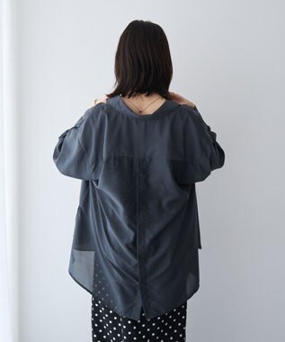YECCA VECCA バック釦シアーシャツ Charcoal Gray