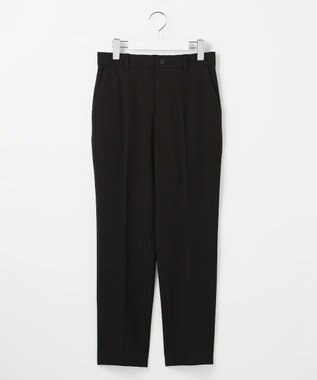 自由区 L 【19号サイズまで展開】TRギャバ裏起毛テーパード パンツ ブラック