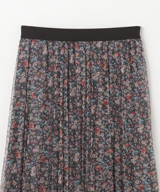 ANY 【ウエストゴム】プリーツチュールスカート フラワープリント