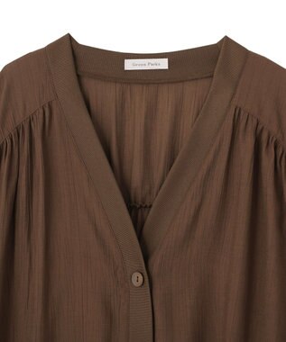 Green Parks フレンチスリーブリブドッキングシャツ Brown