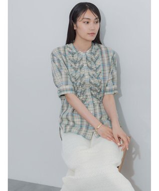 Te chichi チェックフリルブラウス《2026 SUMMER LOOK item》 イエロー