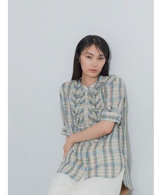 Te chichi チェックフリルブラウス《2026 SUMMER LOOK item》 イエロー
