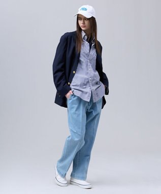 J.PRESS MEN 【J.PRESS ORIGINALS】【UNISEX】Cotton Broad Cloth Shirt / B.D. / Baggy-Fit ネイビー系1