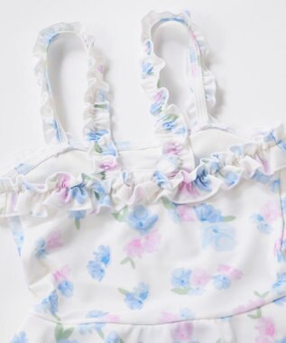 OP／FILA 【marie claire ENFANTS】花柄Aラインワンピース水着 サックス