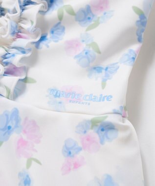 OP／FILA 【marie claire ENFANTS】花柄Aラインワンピース水着 サックス