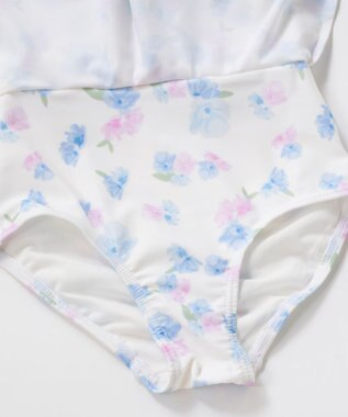 OP／FILA 【marie claire ENFANTS】花柄Aラインワンピース水着 サックス