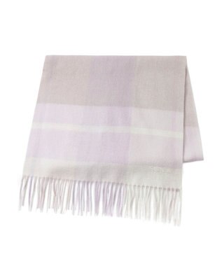 MOONBAT FURLA ウールブロックチェックラメストール/幅50cm ライトパープル