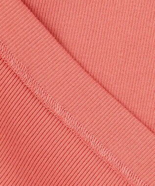 ICB 【洗える】Rib 5分袖 カットソー オレンジ系