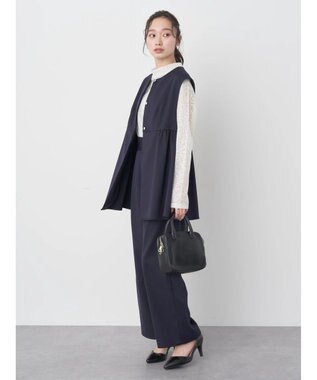 earth music&ecology ペプラムジレ Navy