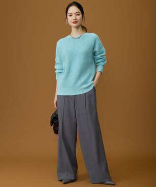 自由区 【SHIHOさん着用】ソフトウールブレンドワイド パンツ チャコールグレー