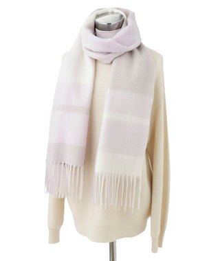 MOONBAT FURLA ウールブロックチェックラメストール/幅50cm ライトパープル