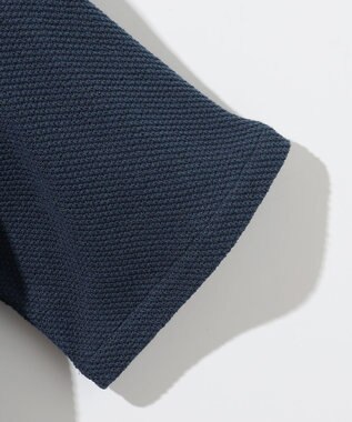 JOSEPH ABBOUD 【JAPANファブリック・ストレッチ】ラッセルメッシュ 半袖シャツ ネイビー系