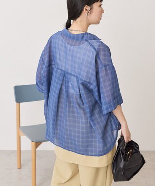 AMERICAN HOLIC 【イージーケア】スキッパーチェックシャツ Blue
