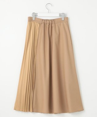 Feroux 【洗える】プリーツコンビ スカート ベージュ系