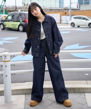 WEGO 【ユニセックス着用ITEM】カバーフィットフラップデニムパンツ デニムインディゴ