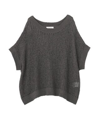 AMERICAN HOLIC 透かし畦ルーズニット Charcoal Gray