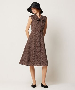 TOCCA 【洗える】RAINY SEASON ドレス ブラウン×ドット系