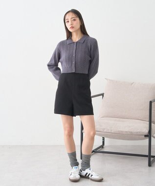 earth music&ecology バックレースアップショートパンツ Black