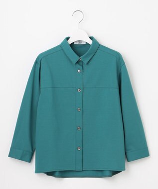 J.PRESS LADIES L 【冷房対策に】タイプライターライクジャージー シャツ カットソー シーグリーン系