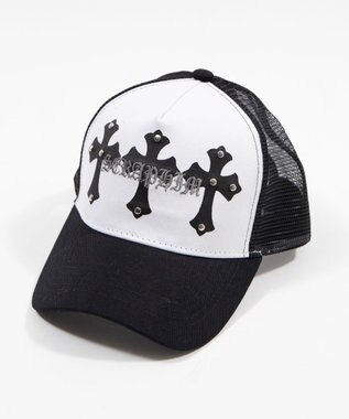 WEGO クロススタッズメッシュキャップ ブラック