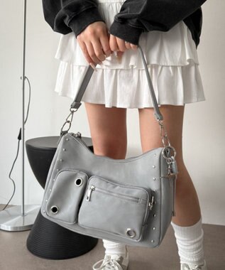 WEGO BIGハトメ2wayショルダー ライトグレー