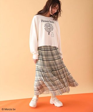 Green Parks Ｍｉｆｆｙ／フラワープリントミニ裏毛プルオーバー Ivory