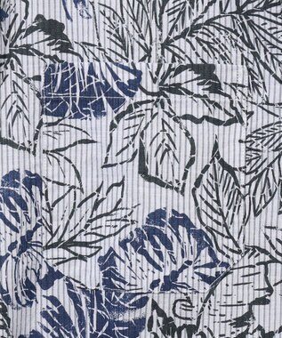 JOSEPH ABBOUD 【サスティナブルな麻混】コットンリヨセルリネンリーフプリント 半袖シャツ ネイビー系6