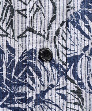 JOSEPH ABBOUD 【サスティナブルな麻混】コットンリヨセルリネンリーフプリント 半袖シャツ ネイビー系6