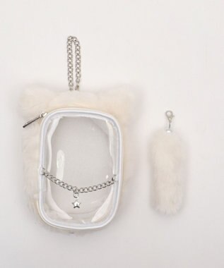 WEGO 【痛バ＆推し活ITEM】なりきりネコぬいポーチ ホワイト