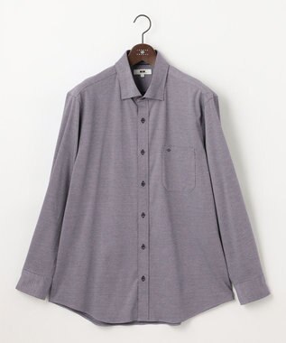 JOSEPH ABBOUD 【キングサイズ・ジャージーシャツで快適な着心地】コンパクトジャージー バーズアイ シャツ パープル系