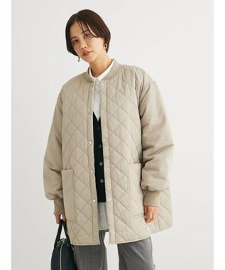 Green Parks 撥水加工　中綿キルトミドル丈コート Light Beige