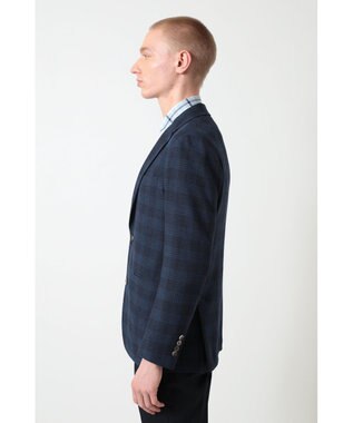 DAKS グレンチェック ジャージージャケット ネイビー