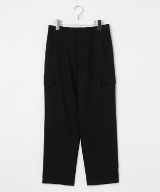 J.PRESS LADIES L 【洗える】ツイルライトストレッチ テーパード カーゴ パンツ ブラック系