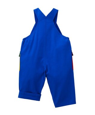 MIKI HOUSE HOT BISCUITS 【70-110cm】カラフルブロック オーバーオール ブルー