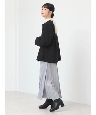 earth music&ecology サテンプリーツスカート Silver