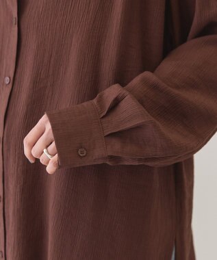 AMERICAN HOLIC 楊柳バンドカラーシャツ Brown