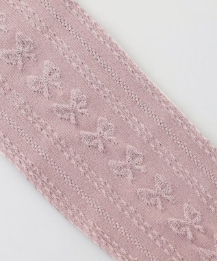 ANY KIDS ジャガードリボン柄タイツ ピンク