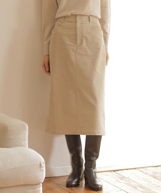J.PRESS LADIES 【洗える】ハイブリッドAIRDUROY スカート ベージュ系