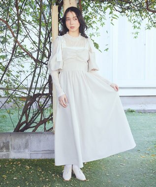 earth music&ecology リボンショルダーオフショルワンピース