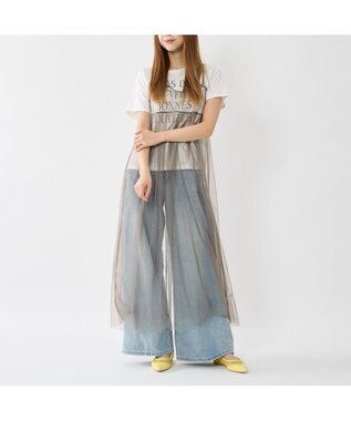 MODE ET JACOMO <carino>【レイン対応】メッシュポインテッドトゥパンプス イエロー