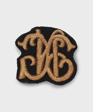 GRACE CONTINENTAL ザリ刺繍ロゴブローチ ブラック