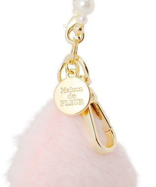 Maison de FLEUR フェイクファーリボンチャーム Pink