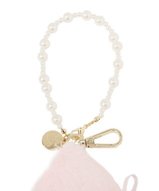 Maison de FLEUR フェイクファーリボンチャーム Pink