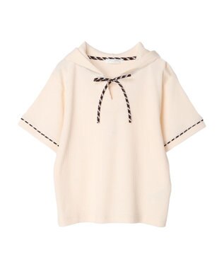 Green Parks チェックポイントワッフルプルオーバー Off White