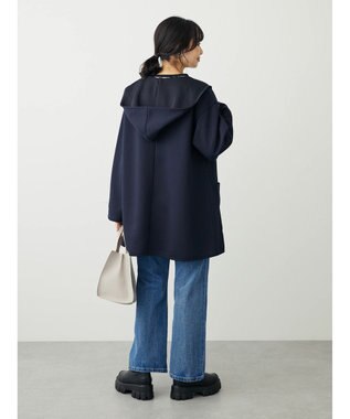 Green Parks ポンチフード付きカットカーディガン Dark Navy