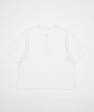 WEGO 【ユニセックス着用ITEM/MLサイズ展開】ワッフルヘンリーネックT（SS） ホワイト
