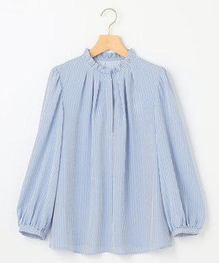 組曲 【WEB限定】ライトデシン フリル襟ブラウス ブルーストライプ系5